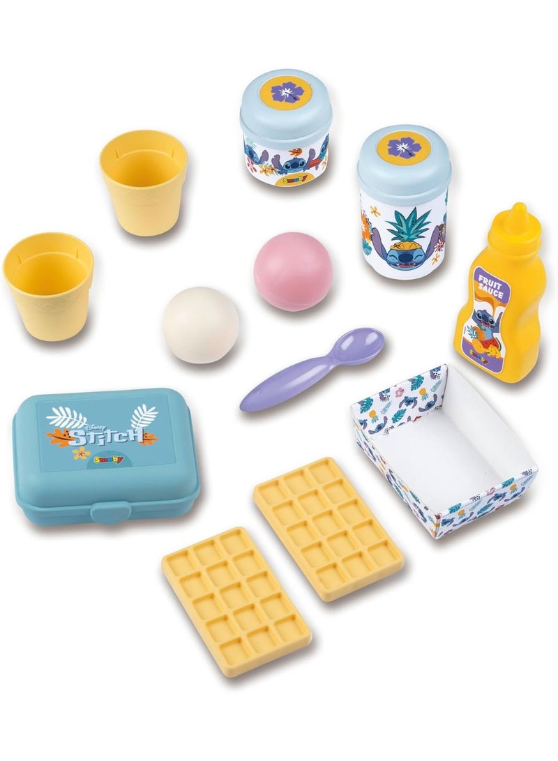 Smoby سموبي - بار الشاطئ ستيتش للأطفال مع 12 ملحقًا - إعداد الآيس كريم والوافل تحت أشجار النخيل - من 3 سنوات - Image 4